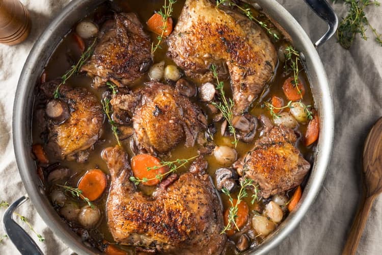 Braised Chicken with Pearl Onions and Carrots